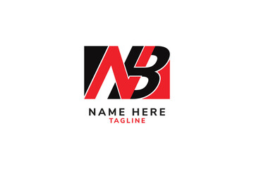 Obraz premium NB logo in black and red color