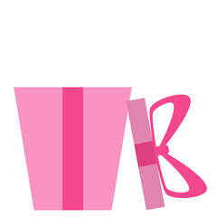 Illustration Valentine Gift Box with Ribbon