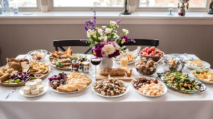 A table with many different types of desserts and snacks