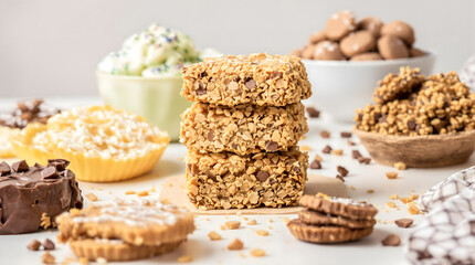A table with many different types of desserts and snacks