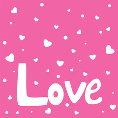 Happy Valentine's Day Background with white hearts and Love. Violet, pink. Promotion and shopping template for love and valentine's day concept. Greeting card.