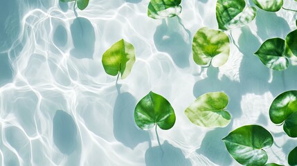 Serene Floating Leaves: A Calm Aquatic Botanical Art