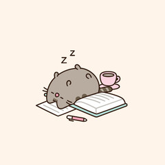 Pusheen cat time to learn
