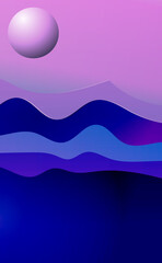 Colorful wallpaper. Gradient wavy background. Abstract fabric. Perfect for interior decor or elegant backdrop.