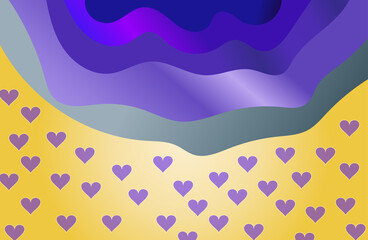 Abstract gradient background with hearts, perfect for creating colorful abstract 3D wallpaper. Multipurpose creative website template.