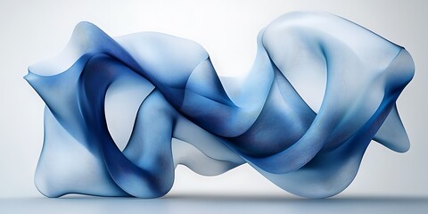 Obraz premium Abstract blue flowing fabric; design, texture, background