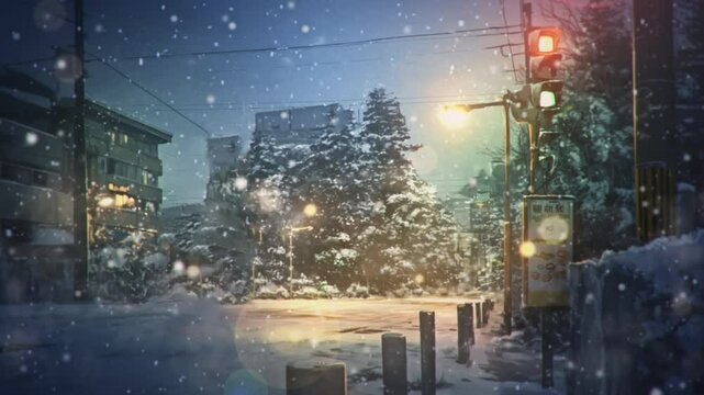 雪のふる街