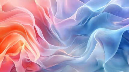 Fototapeta premium A minimalist abstract art piece with flowing shapes and soft gradients, evoking a sense of motion. 
