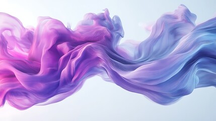 Fototapeta premium Abstract purple blue fabric flow, light background, design element, website banner