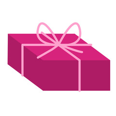 Valentine Pink Gift Box Illustration