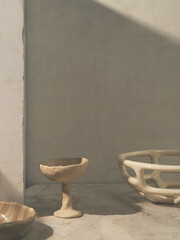 Wedding white stilleben with shadows in a nordic environment