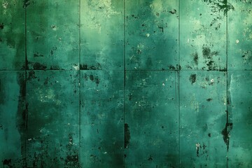 Obraz premium A vintage green background with a grunge screen pattern.