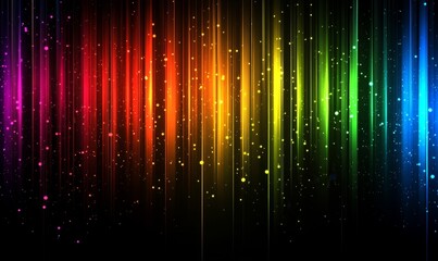 Colorful light reflections create a mesmerizing abstract pattern in dark background