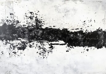 Obraz premium Dark textured wall surface with abstract patterns and weathered features in black and white tones