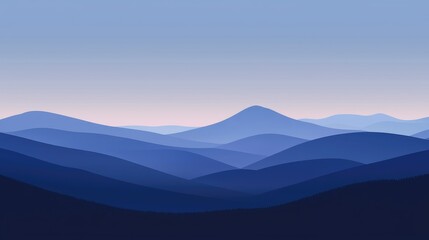 Obraz premium Serene Mountain Landscape with Gentle Blue Hues at Dusk