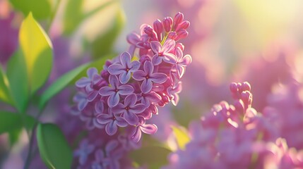 Spring Blossoms of Lilac Flowers