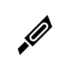 Stationery knife icon. Concept of cutting, crafting, and office supplies.