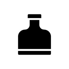 Whiskey bottle silhouette icon. Concept of alcoholism, alcohol, and spirits.