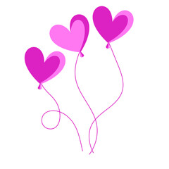 Illustration of Valentine Pink Heart Balloons