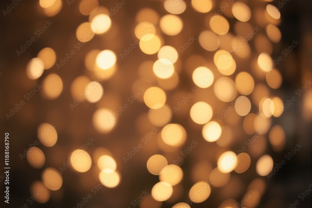 Poster warm glowing bokeh lights on a soft blurred background.