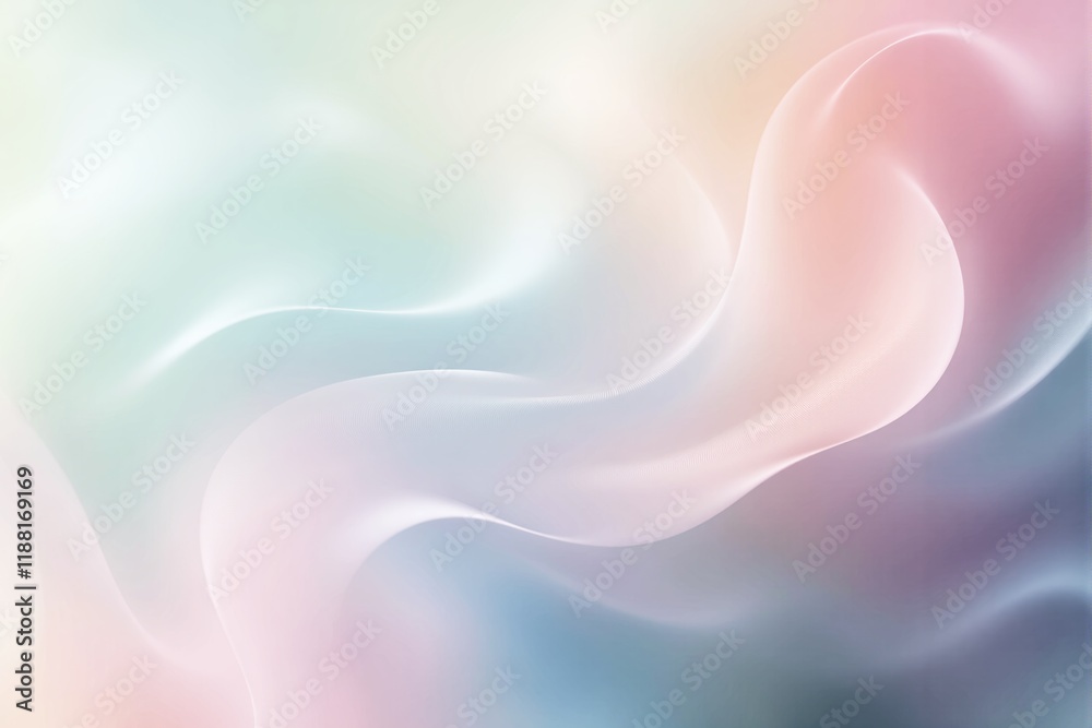 Aufkleber Abstract pastel gradient with soft flowing waves and a luminous background.