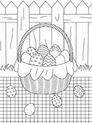 happy easter, easter bunny coloring page. 300dpi printable. vol 1.