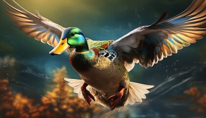 Obraz premium mallard in flight