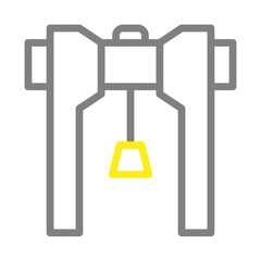 Gantry crane icon. Concept of lifting, loading, and logistics.
