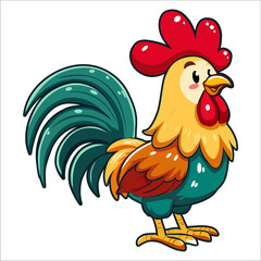 rooster isolated on white