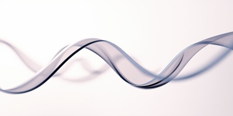Abstract Curved Line Abstract Design Element In Motion With Smooth Gradients On A White Background