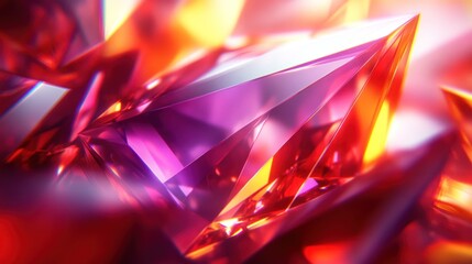 Sharp red and pink gemstone texture with soft glowing background.