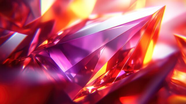 Sharp red and pink gemstone texture with soft glowing background.