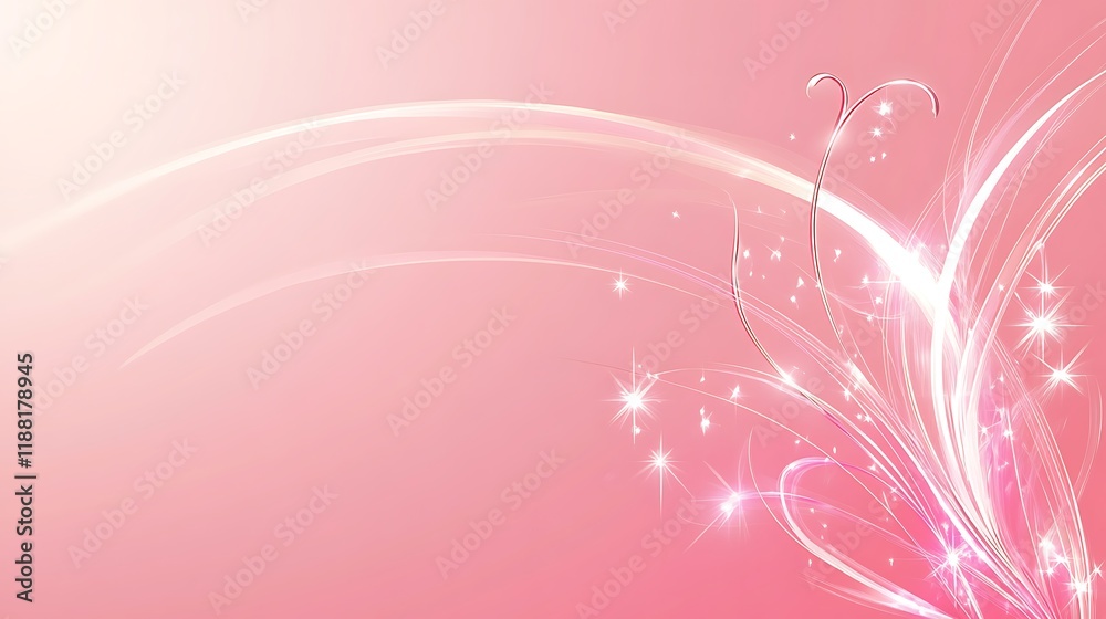 Canvas Prints pink abstract background with swirling lines and stars