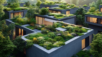 Obraz premium Seamless rooftop garden patterns with a modern urban vibe.