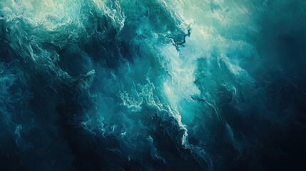 Obraz premium Turbulent Ocean Waves in Deep Blue Tones with Textural Patterns