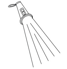 Cute cartoon hand drawn vector flashlight coloring page.