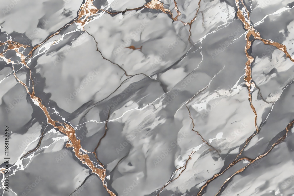 Aufkleber abstract marbled pattern with gray tones and gold veins on a smooth surface background.