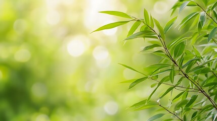 Obraz premium Lush Green Leaves Sunlight Background