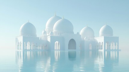 Obraz premium White Mosque Reflecting In Calm Water