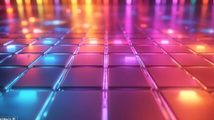 A vibrant abstract background with glowing lights and colorful patterns, featuring motion and technology-inspired design elements, evoking a sense of speed and energy in a futuristic space theme