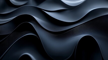 Obraz premium abstract wave black a luxurious shiny texture, creating a dark, elegant backdrop