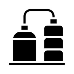 Laboratory distillation icon. Concept of chemistry, science, and experiment.
