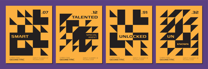 abstract retro geometric pattern background with dummy text for any purpose design