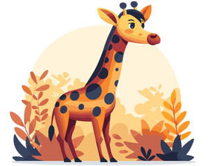 Fototapeta premium Cute Giraffe Vector Illustration For Your Design
