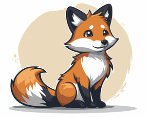 Obraz premium Cute cartoon fox. Vector illustration of a cute little fox