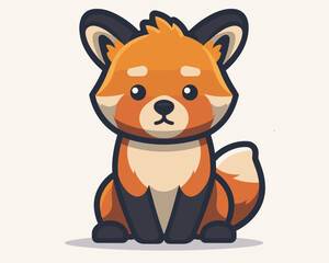 Fototapeta premium Cute cartoon fox. Vector illustration of a cute little fox
