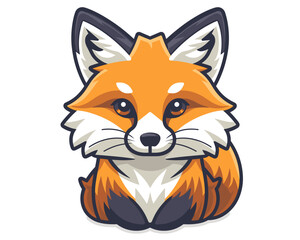 Obraz premium Cute red fox. Vector illustration of a cartoon character