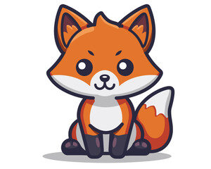 Obraz premium Cute cartoon fox. Vector illustration of a cute little fox