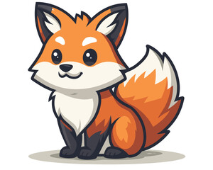 Obraz premium Cute cartoon fox. Vector illustration of a cute little fox