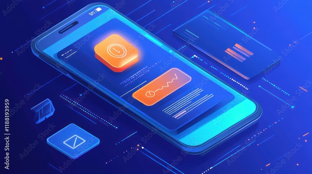 Poster Mobile Application Interface Design Showing Time Management Features